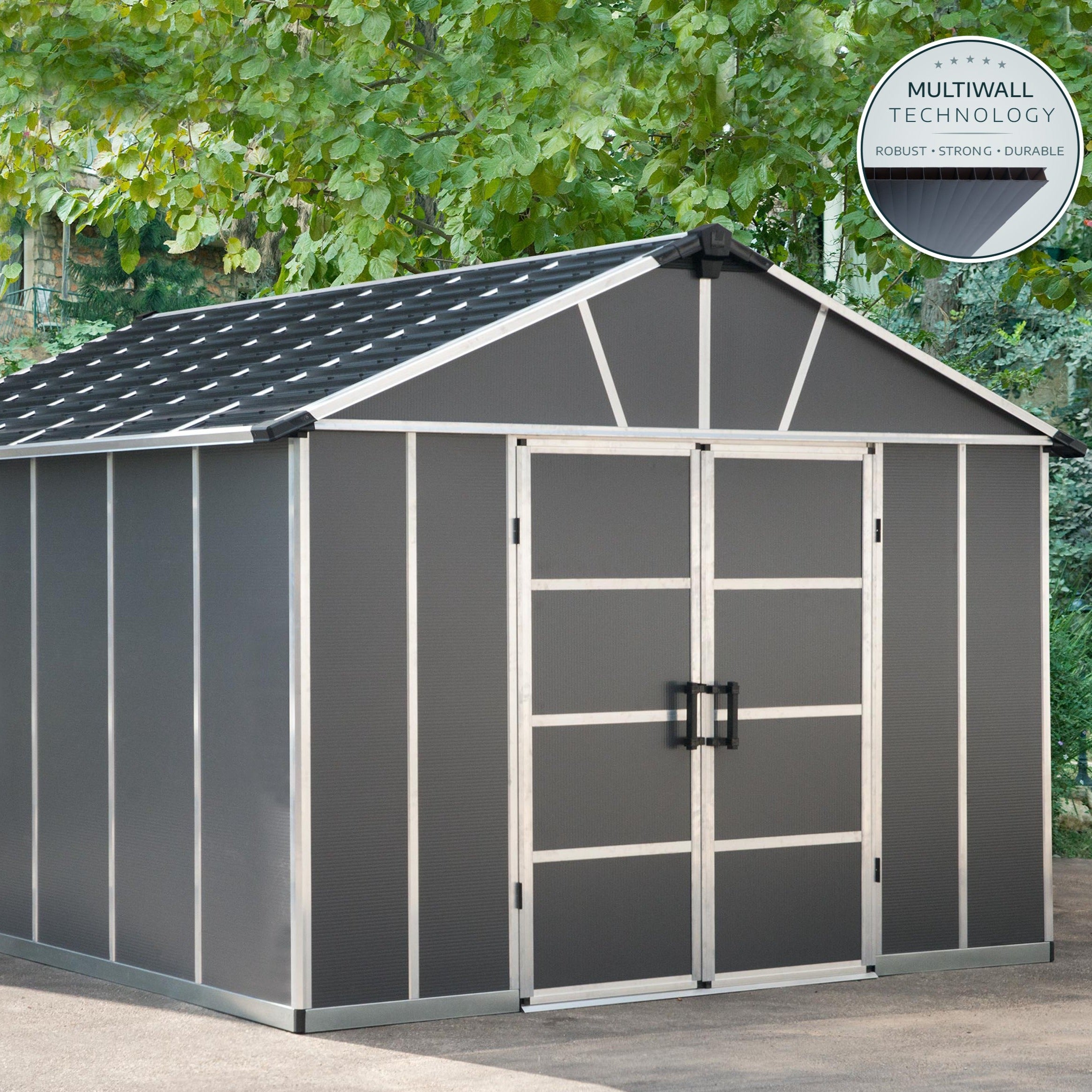 Canopia by Palram 11 x 13 Yukon Shed With Floor - Grey