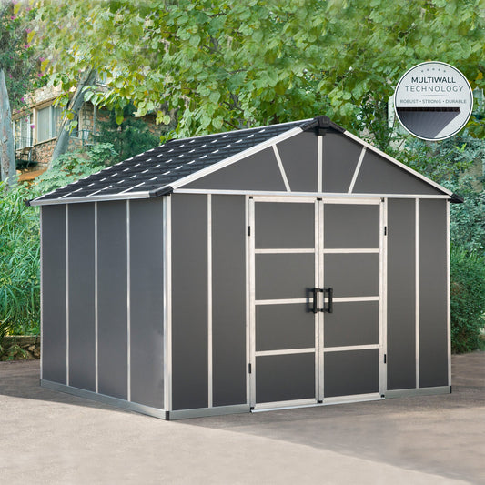 Canopia by Palram 11 x 9 Yukon Plastic Shed - Grey