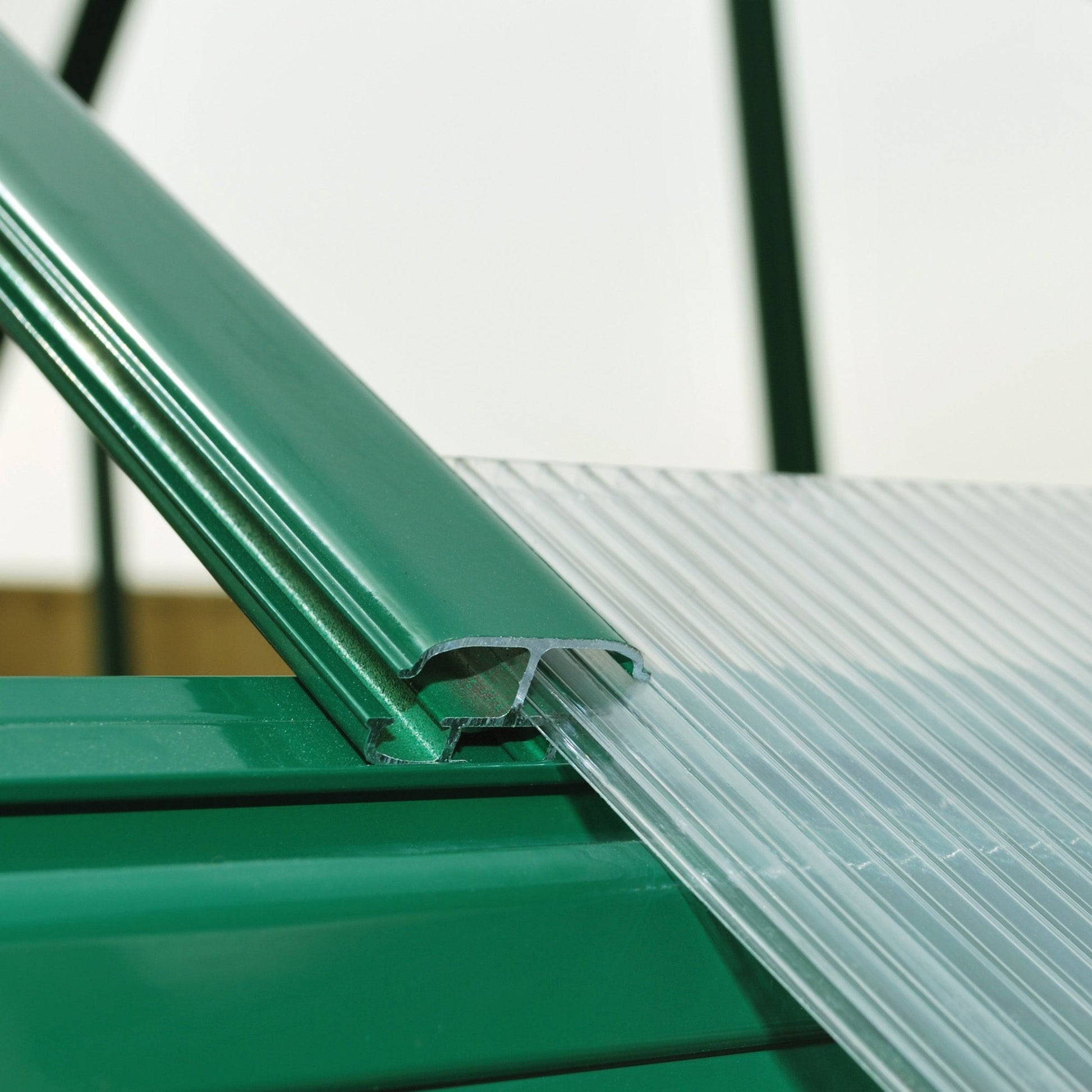 Sliding panels on a greenhouse