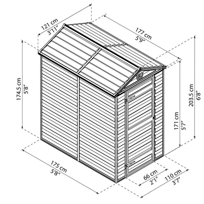 Canopia by Palram 6 x 4 Skylight Shed - Grey