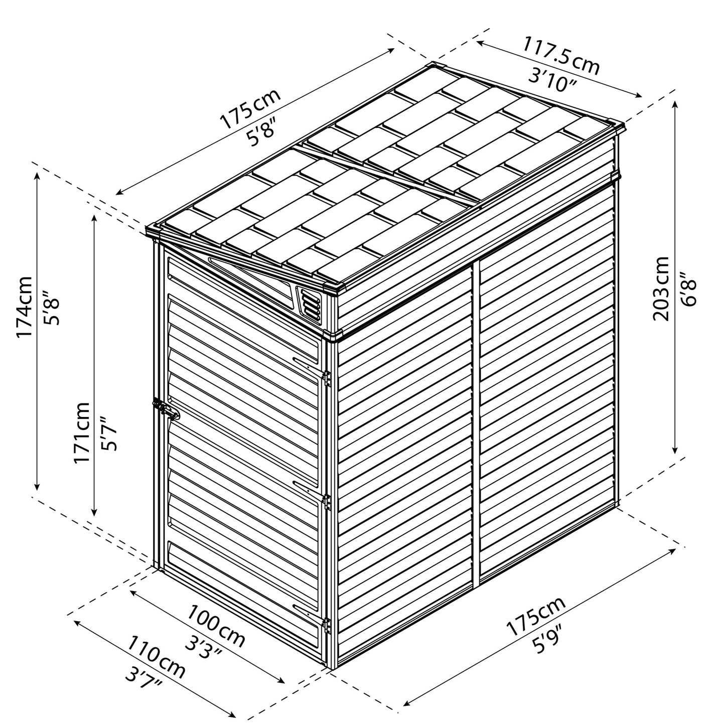 Canopia by Palram 6 x 4 Skylight Pent Shed - Amber