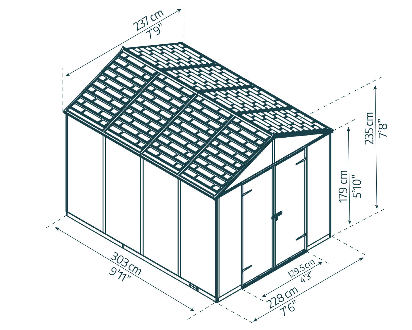 Canopia by Palram Rubicon 8 x 10  Plastic Shed