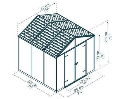 Canopia by Palram  Rubicon 8 x 8 Plastic Shed