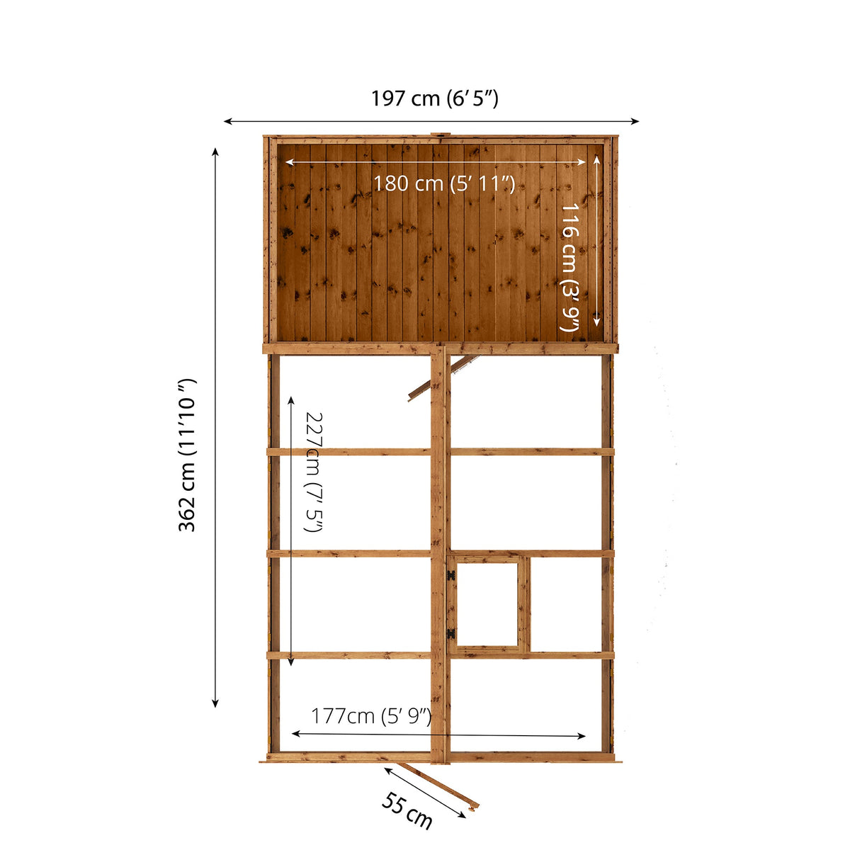 Refurbished 12 x 6 Shiplap Combi Greenhouse & Wooden Storage Shed
