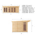 6 x 3m Insulated Garden Room with Side Shed
