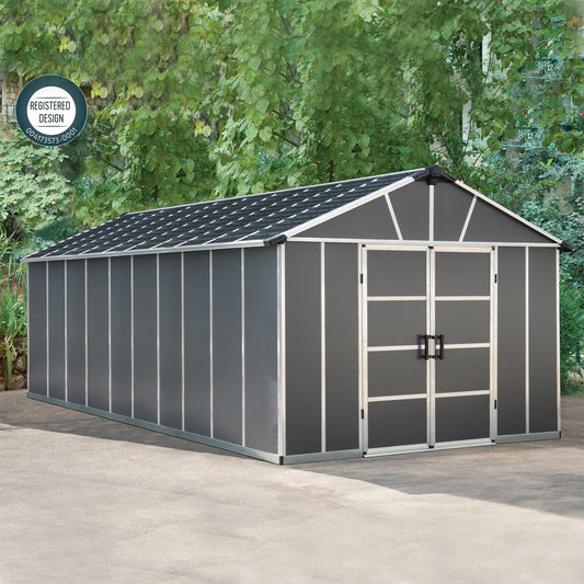 Canopia by Palram 11 x 21 Yukon Plastic Shed With Floor - Grey