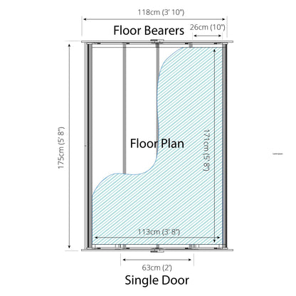 Refurbished 6 x 4 Overlap Single Door Apex Windowless Wooden Shed