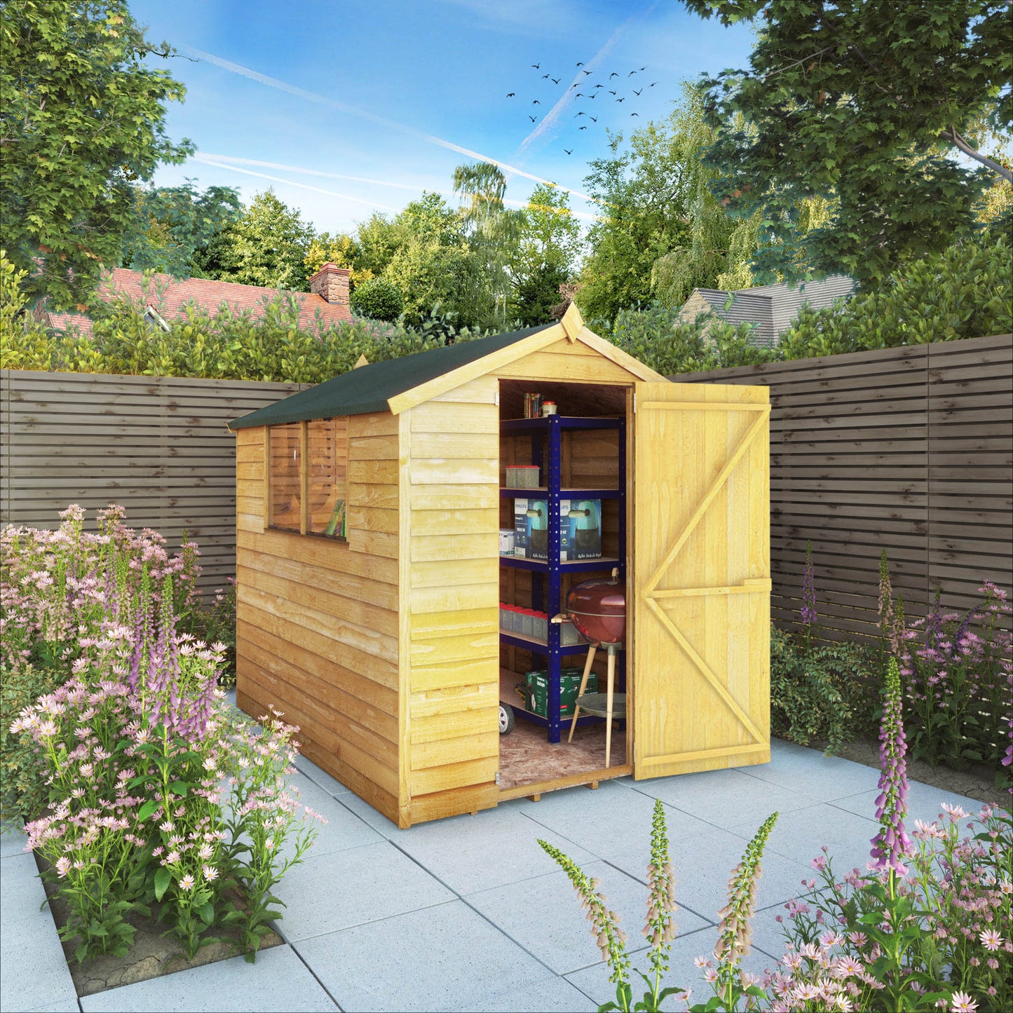 7 x 5 Overlap Single Door Apex Wooden Shed