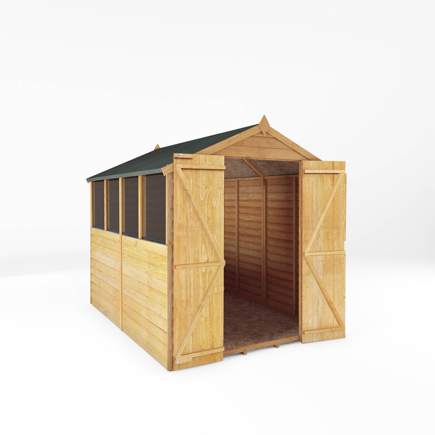 8 x 6 Overlap Double Door Apex Wooden Shed