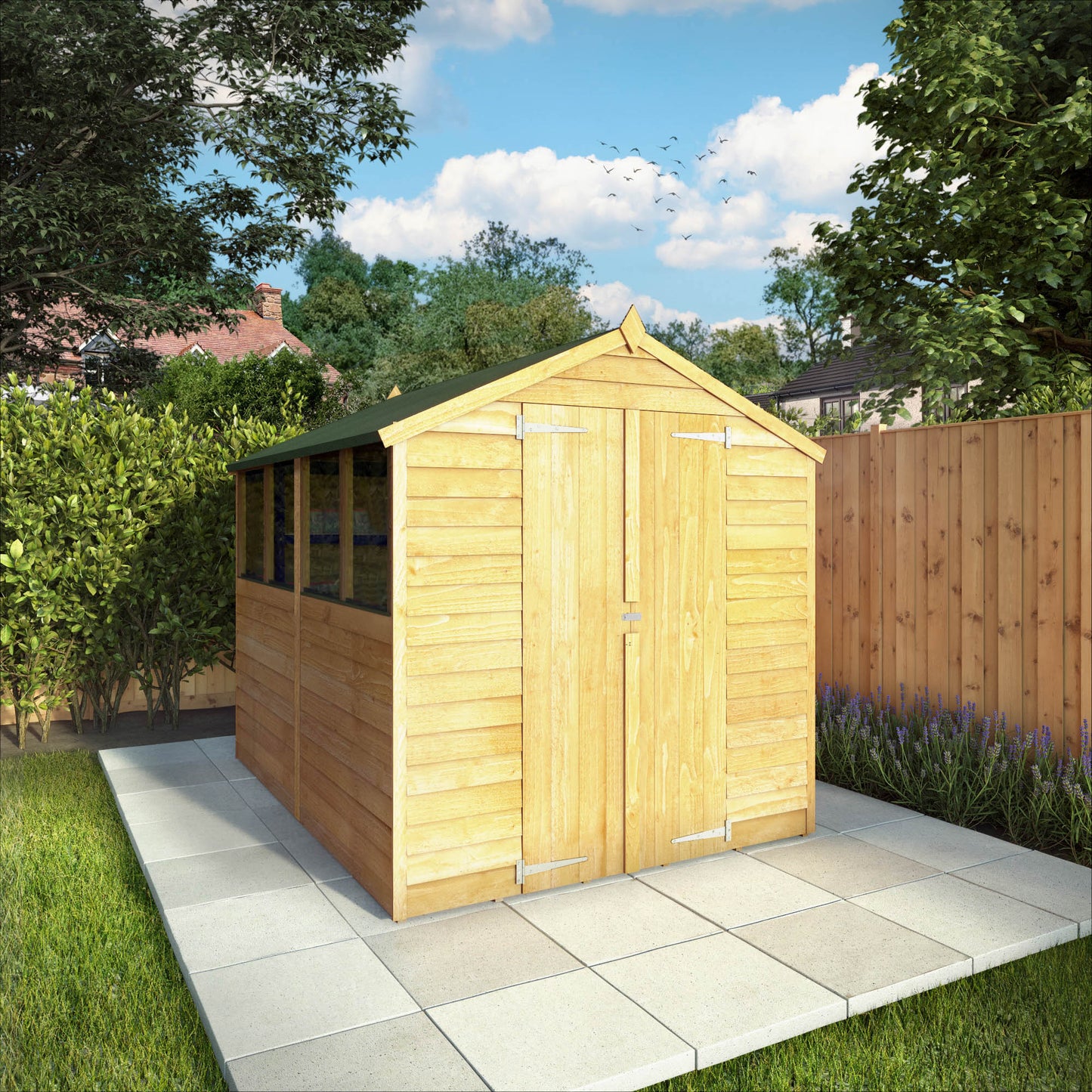 8 x 6 Overlap Double Door Apex Wooden Shed