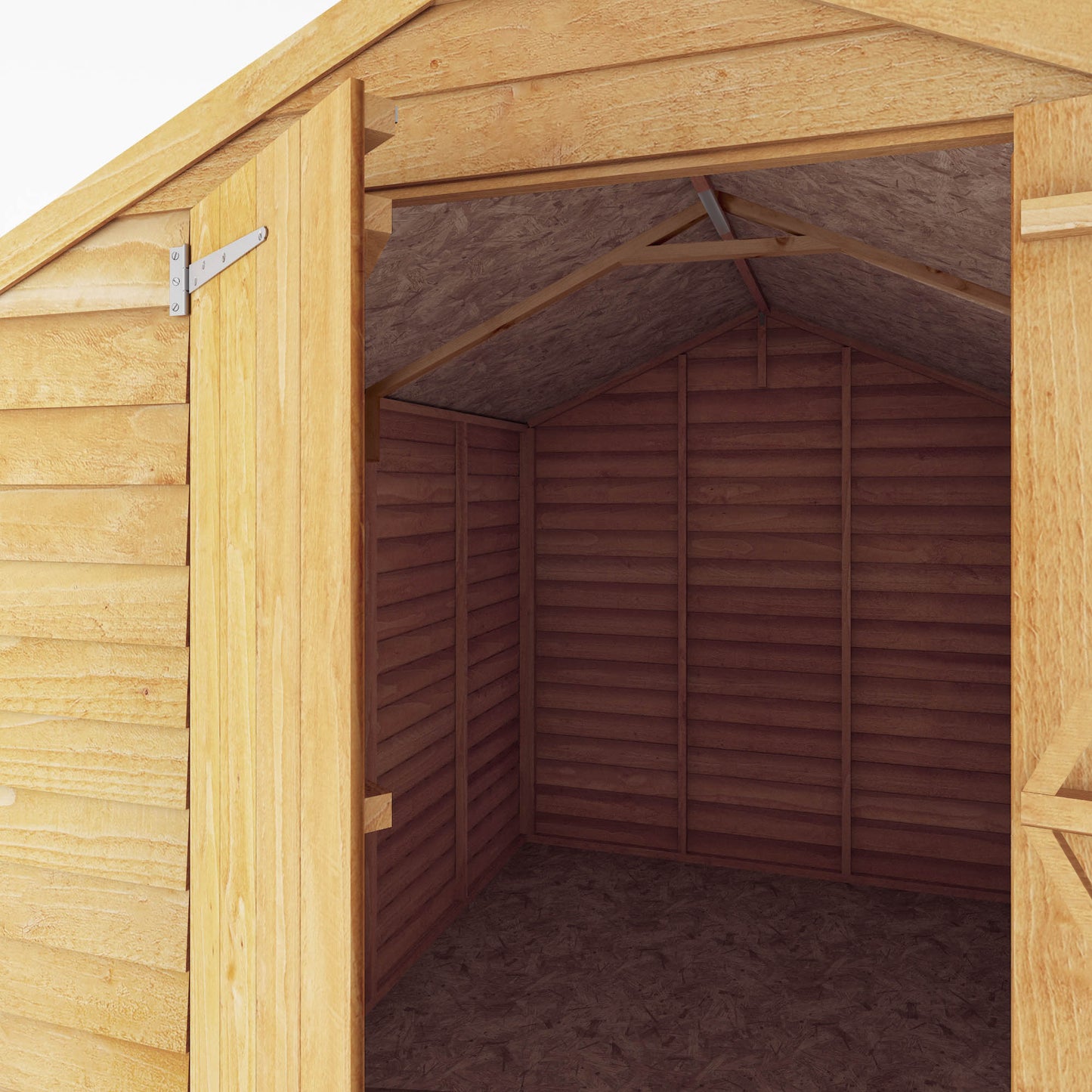 8 x 6 Overlap Double Door Apex Windowless Wooden Shed