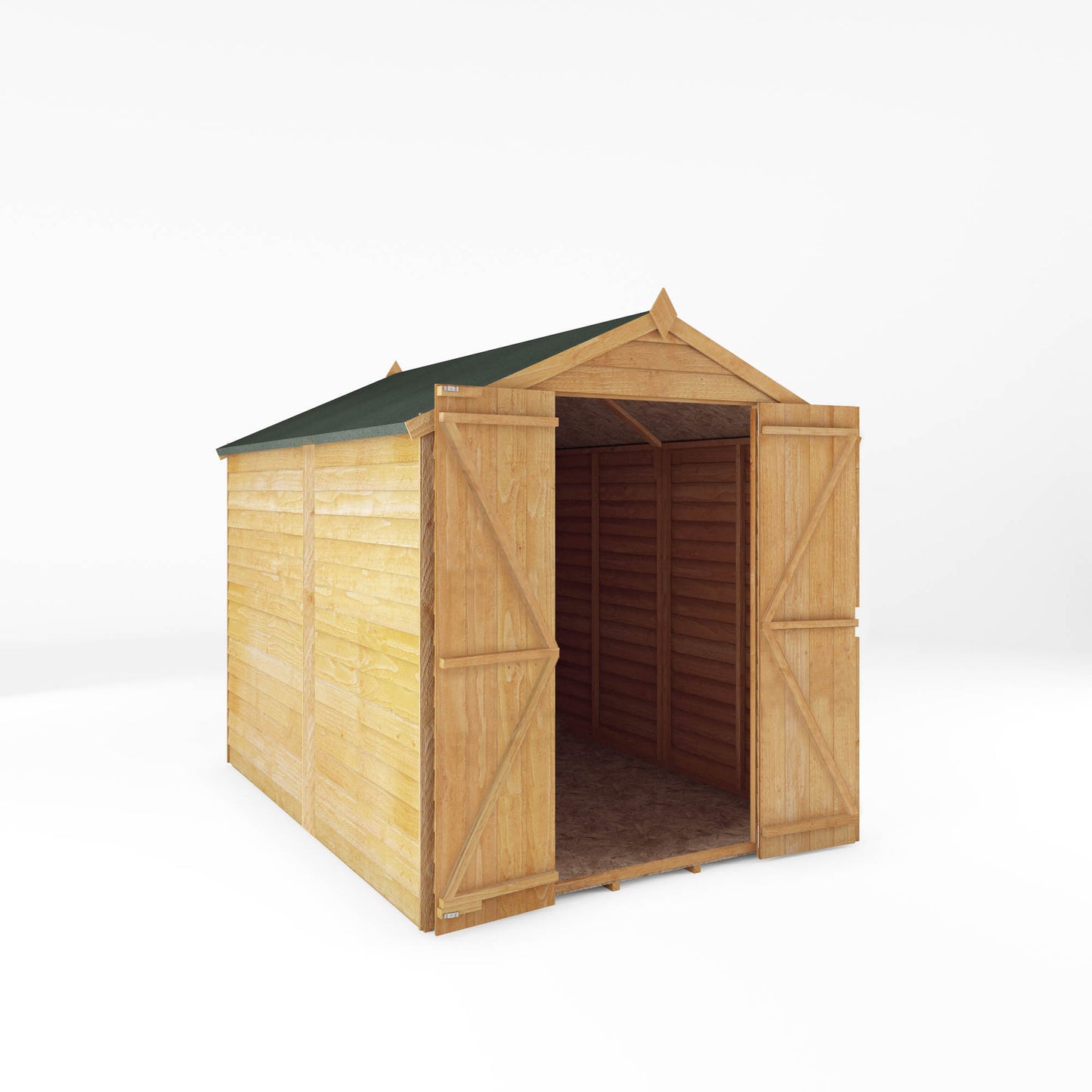 8 x 6 Value Overlap Double Door Apex Windowless Wooden Shed