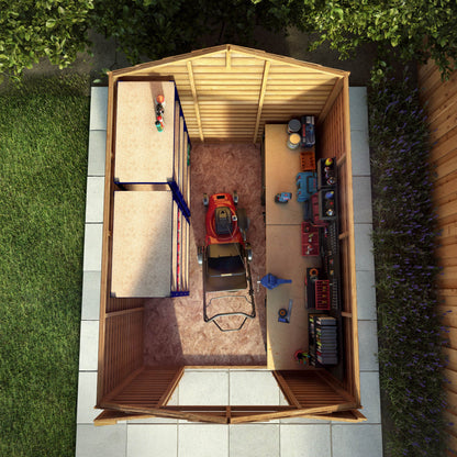 Refurbished 8 x 6 Overlap Double Door Apex Windowless Wooden Shed