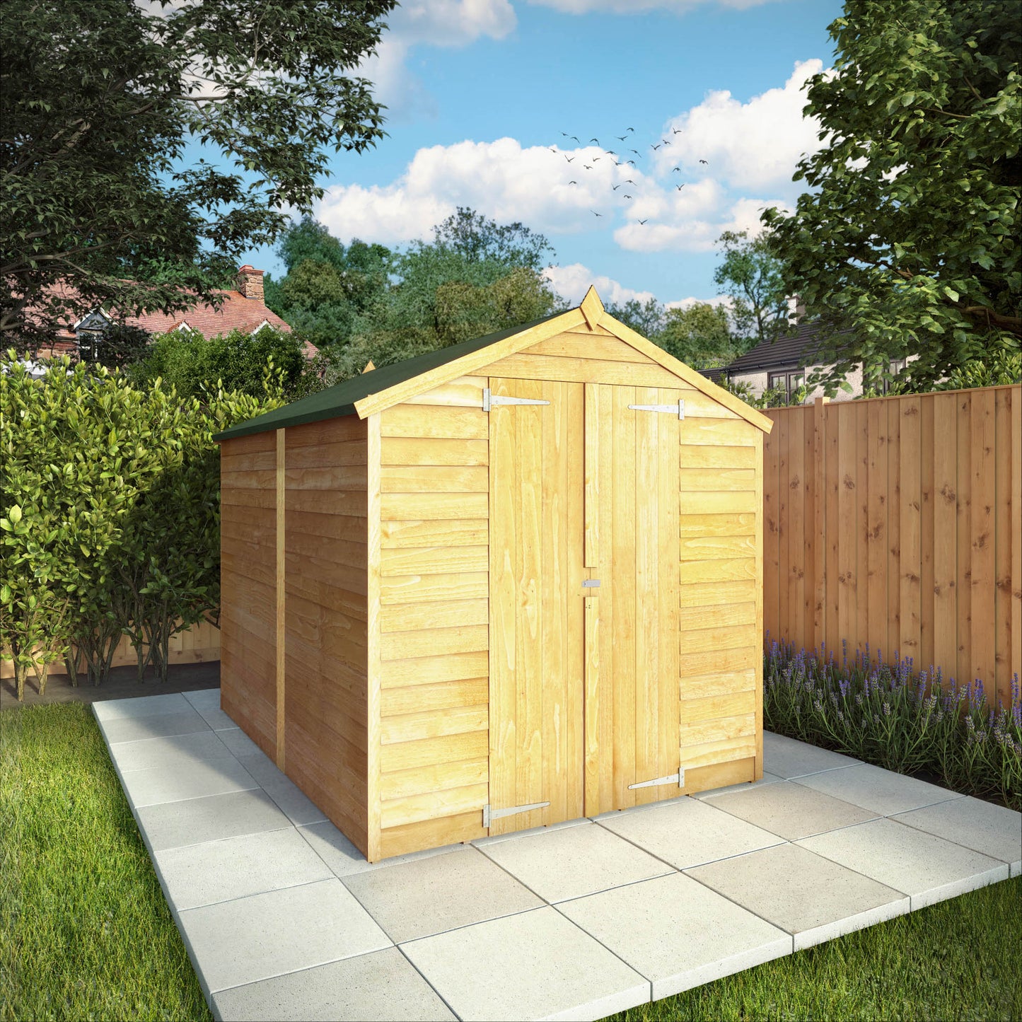 8 x 6 Value Overlap Double Door Apex Windowless Wooden Shed