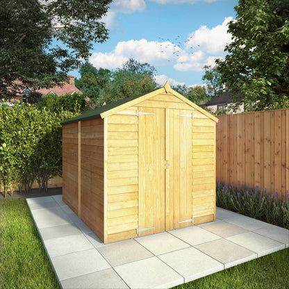 8 x 6 Overlap Double Door Apex Windowless Wooden Shed