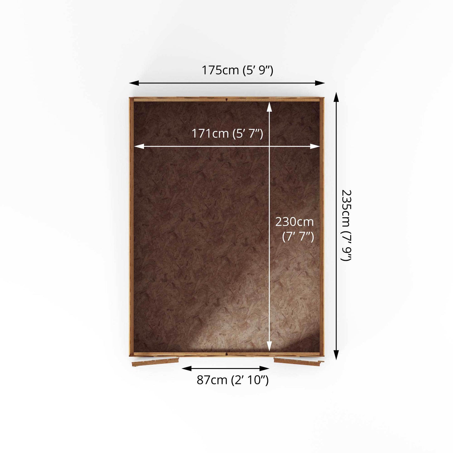 8 x 6 Overlap Double Door Apex Windowless Wooden Shed