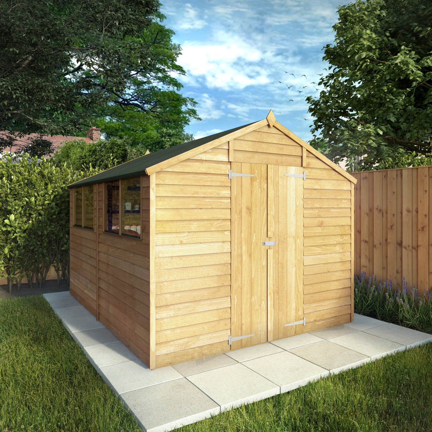 10 x 8 Overlap Double Door Apex Wooden Shed