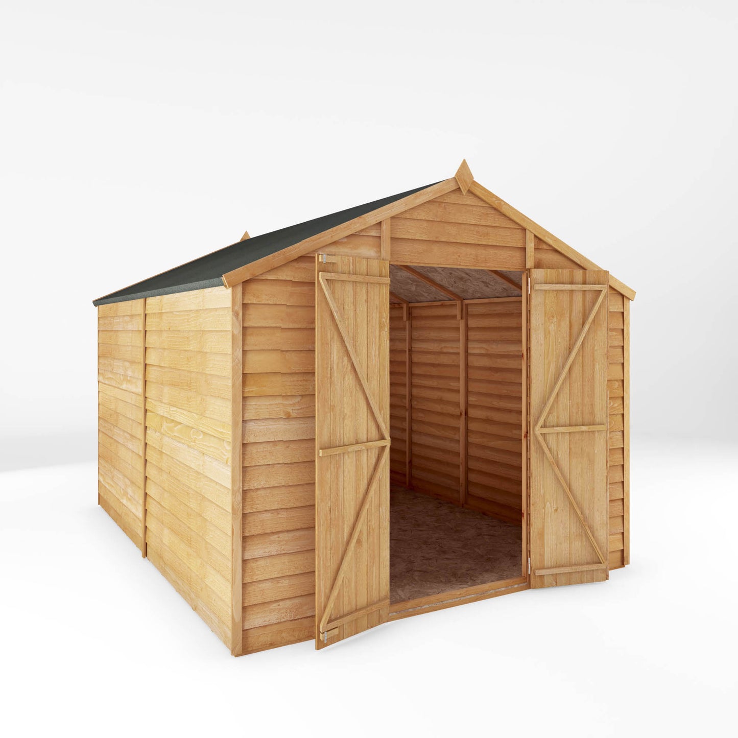 10 x 8 Overlap Double Door Apex Windowless Wooden Shed