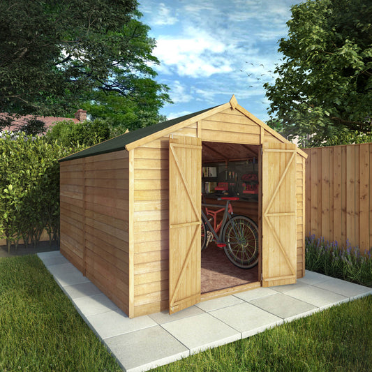 10 x 8 Overlap Double Door Apex Windowless Wooden Shed