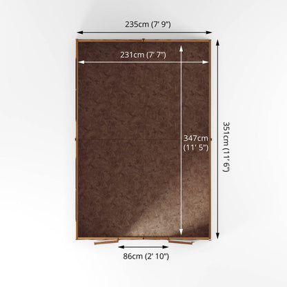 12 x 8 Value Overlap Double Door Apex Wooden Shed