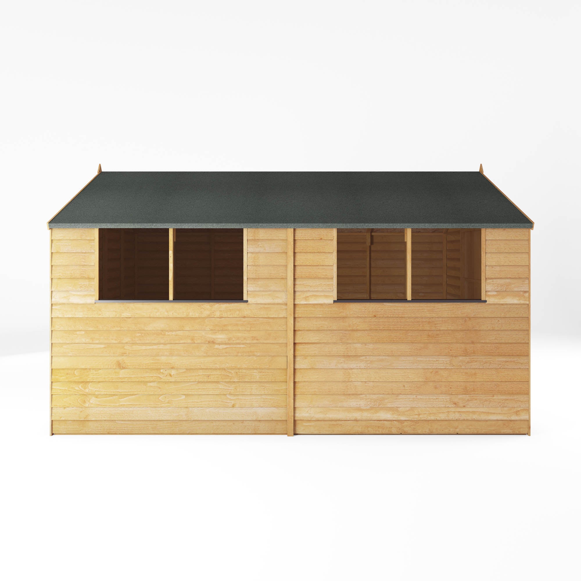 Refurbished 12 x 8 Overlap Double Door Apex Wooden Shed