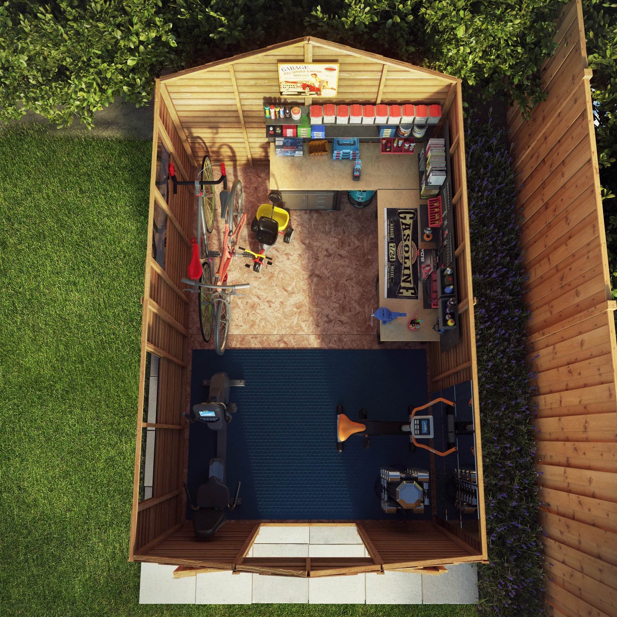 Refurbished 12 x 8 Overlap Double Door Apex Wooden Shed