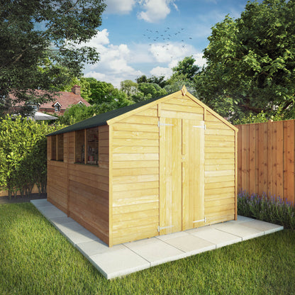 12 x 8 Value Overlap Double Door Apex Wooden Shed