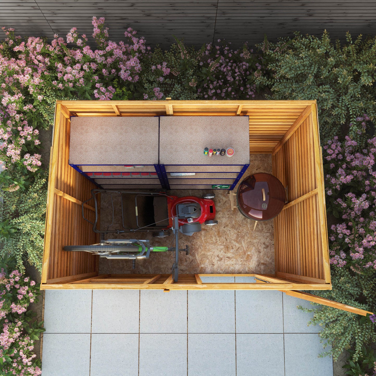 7 x 5 Value Overlap Single Door Pent Wooden Shed
