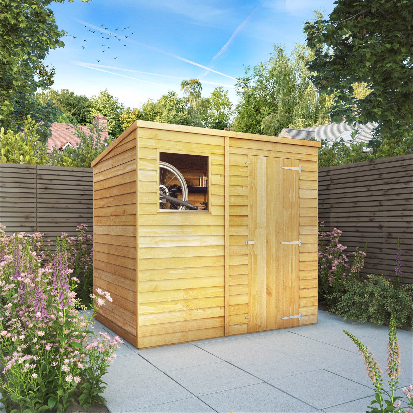 7 x 5 Value Overlap Single Door Pent Wooden Shed