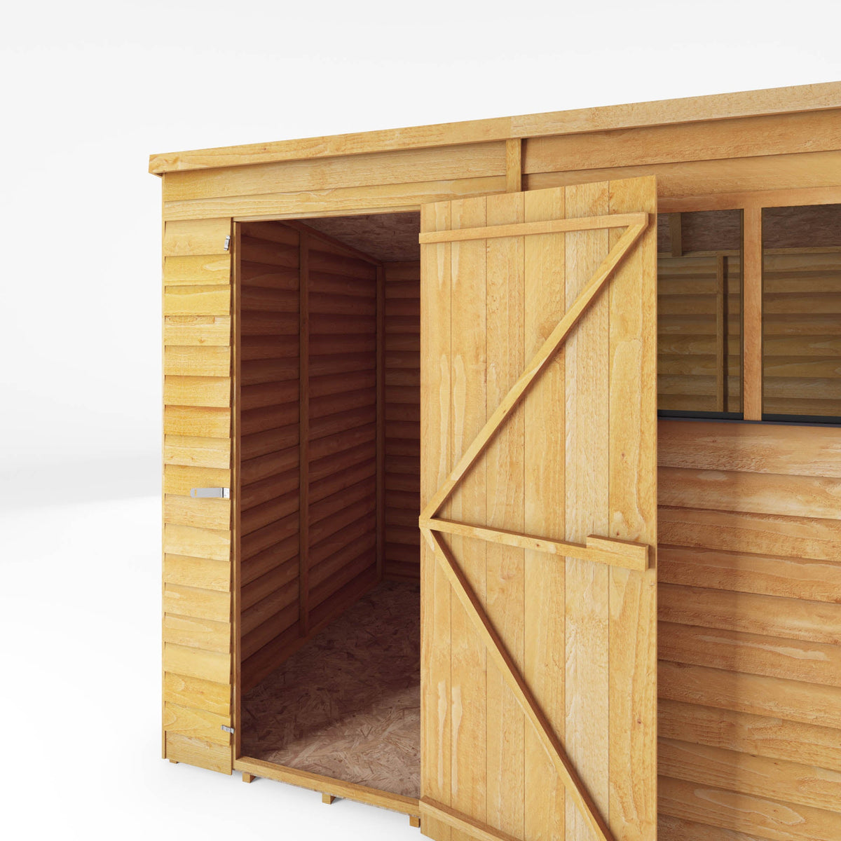 Refurbished 8 x 6 Overlap Single Door Pent Wooden Shed