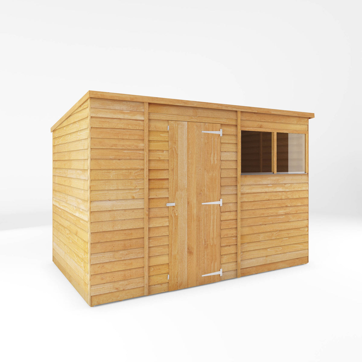 Refurbished Pressure Treated 10 x 6 Value Overlap Single Door Pent Wooden Shed