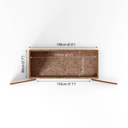 7 x 3 Value Overlap Double Door Apex Wooden Bike Shed