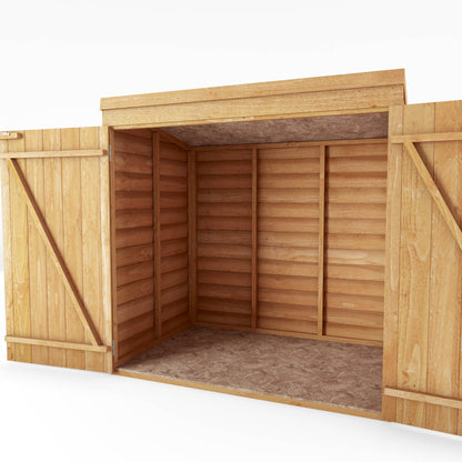 Refurbished 5 x 3 Overlap Double Door Wooden Garden Mower Store