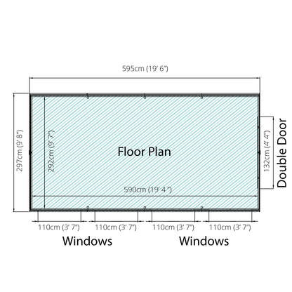 Refurbished 20 x 10 Overlap Double Door Apex Garden Shed