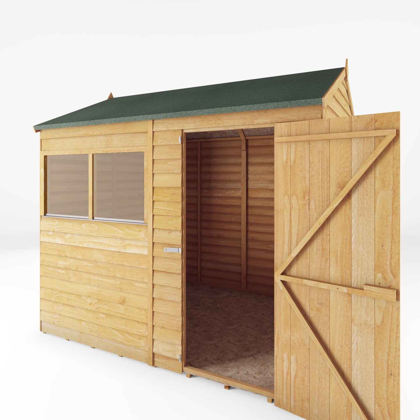 6 x 8 Overlap Reverse Apex Single Door Wooden Shed