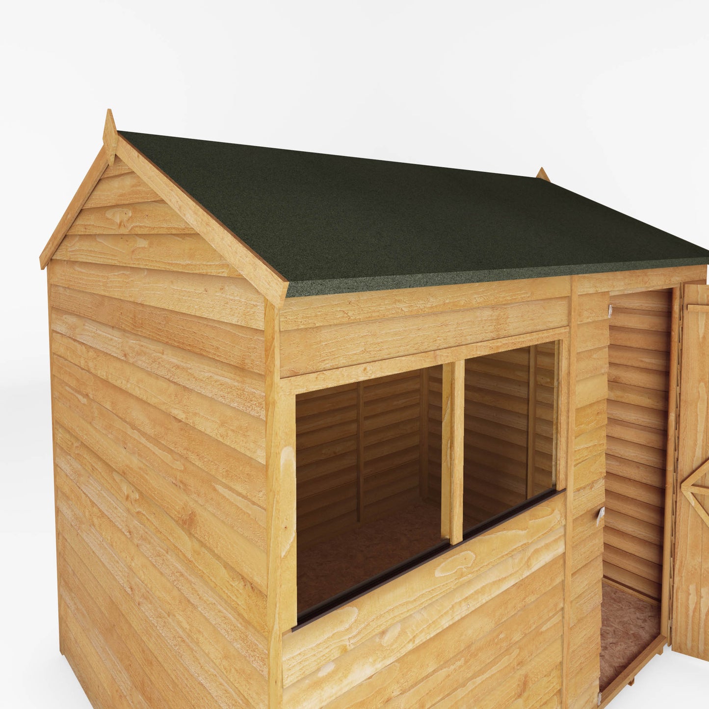 6 x 8 Overlap Reverse Apex Single Door Wooden Shed