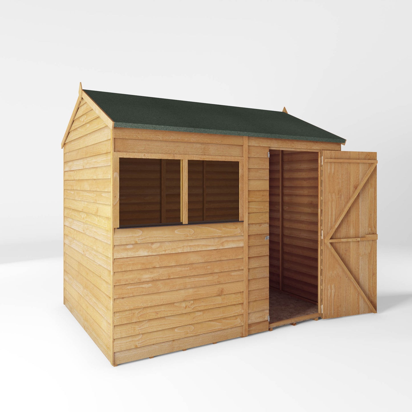 6 x 8 Overlap Reverse Apex Single Door Wooden Shed