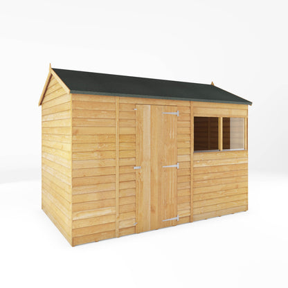 10 x 6 Overlap Single Door Reverse Apex Wooden Shed