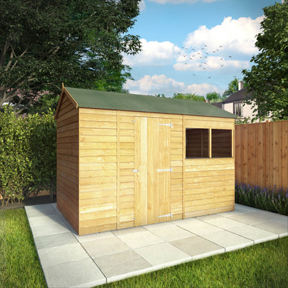 10 x 6 Overlap Single Door Reverse Apex Wooden Shed