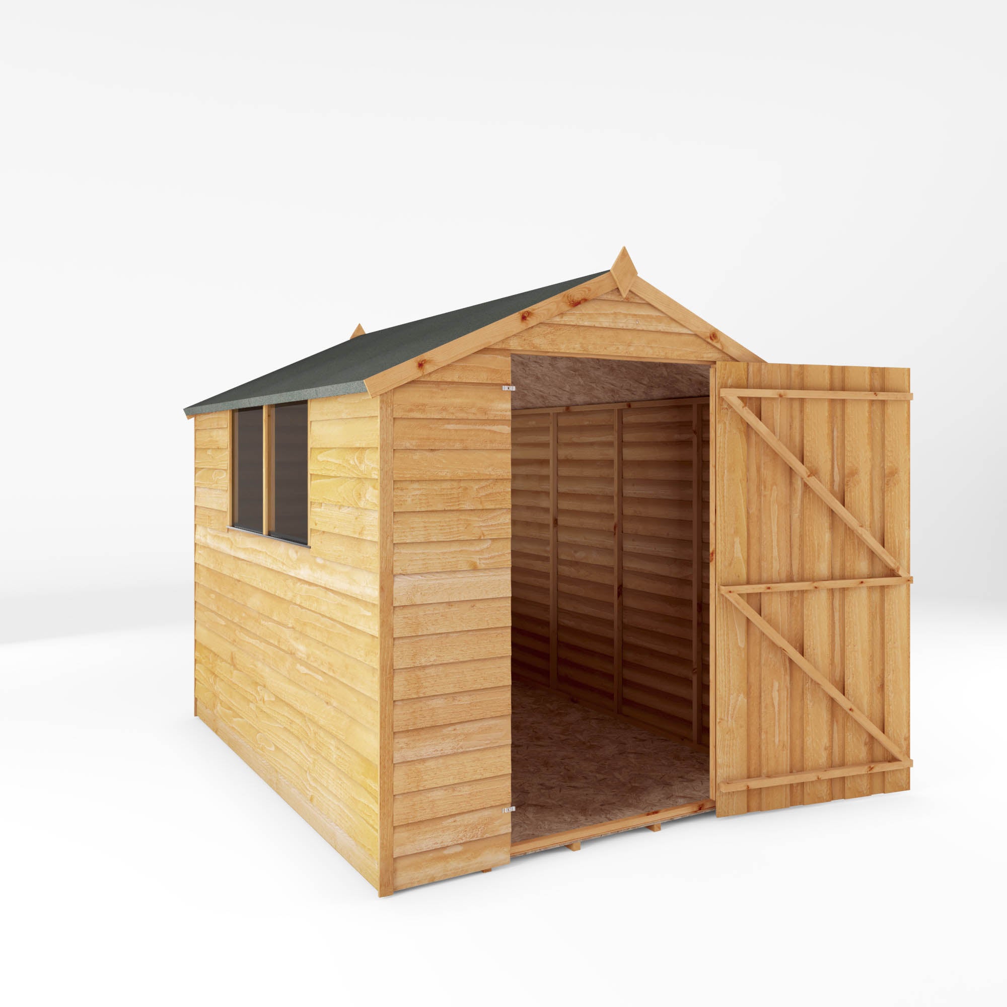 Refurbished 8 x 6 Value Overlap Single Door Apex Wooden Shed