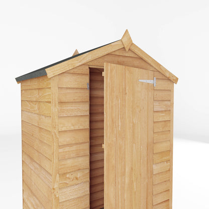 Refurbished 4 x 3 Overlap Single Door Apex Wooden Garden Shed