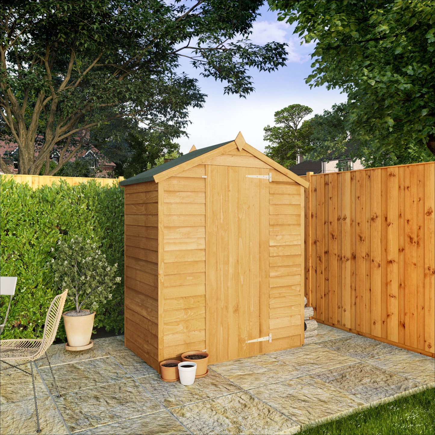 3 x 5 Value Overlap Single Door Apex Wooden Garden Shed