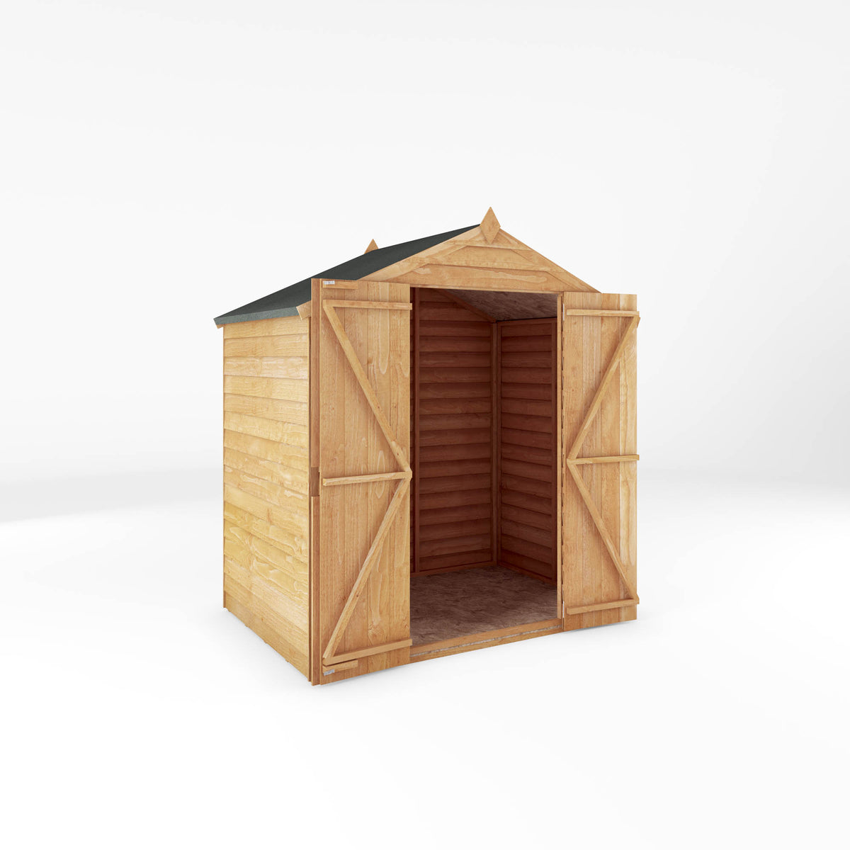 Refurbished Pressure Treated 4 x 6 Value Overlap Double Door Apex Garden Storage Shed