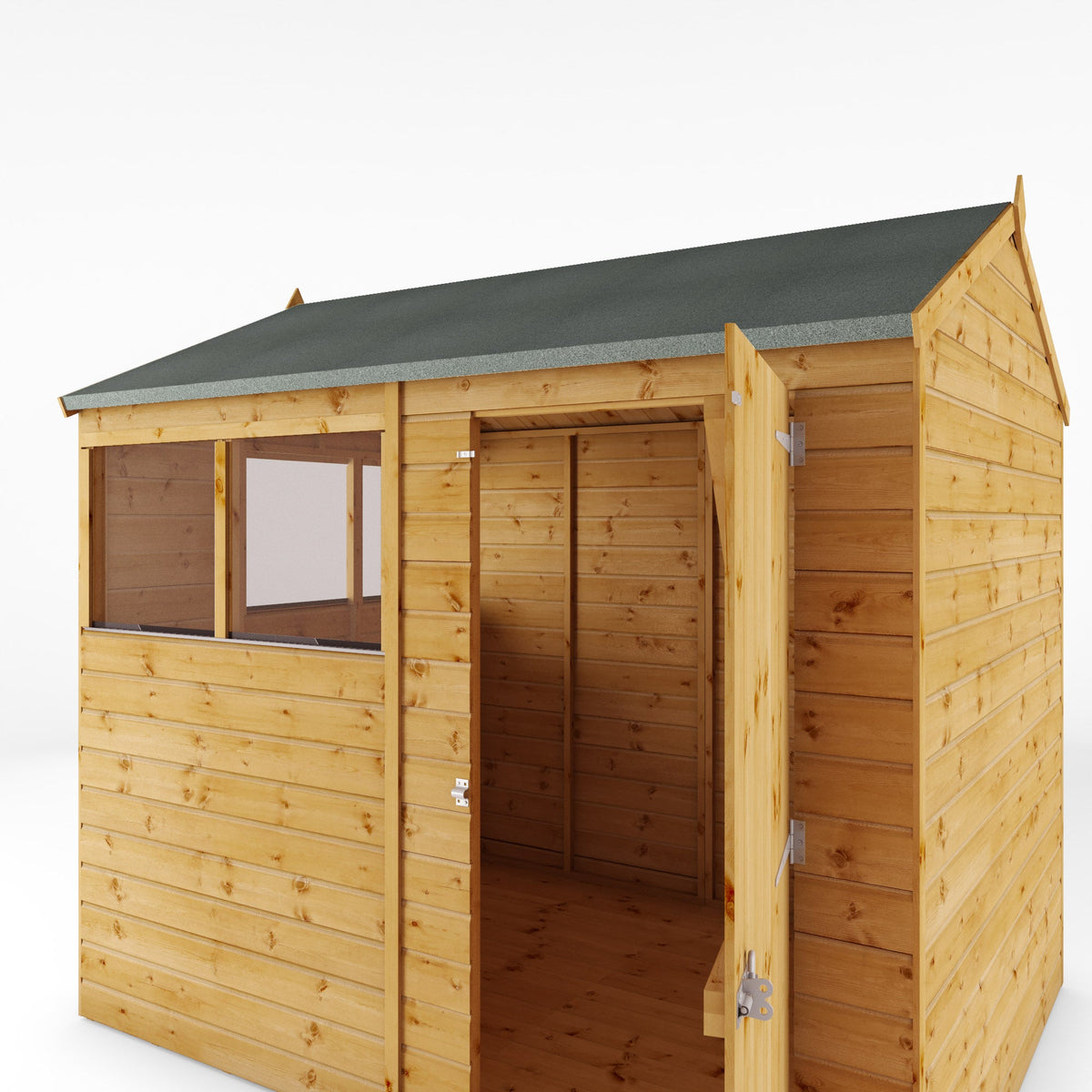 Refurbished Pressure Treated 8 x 6 Shiplap Reverse Apex Wooden Shed