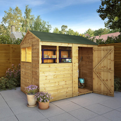 8 x 6 Shiplap Reverse Apex Wooden Shed