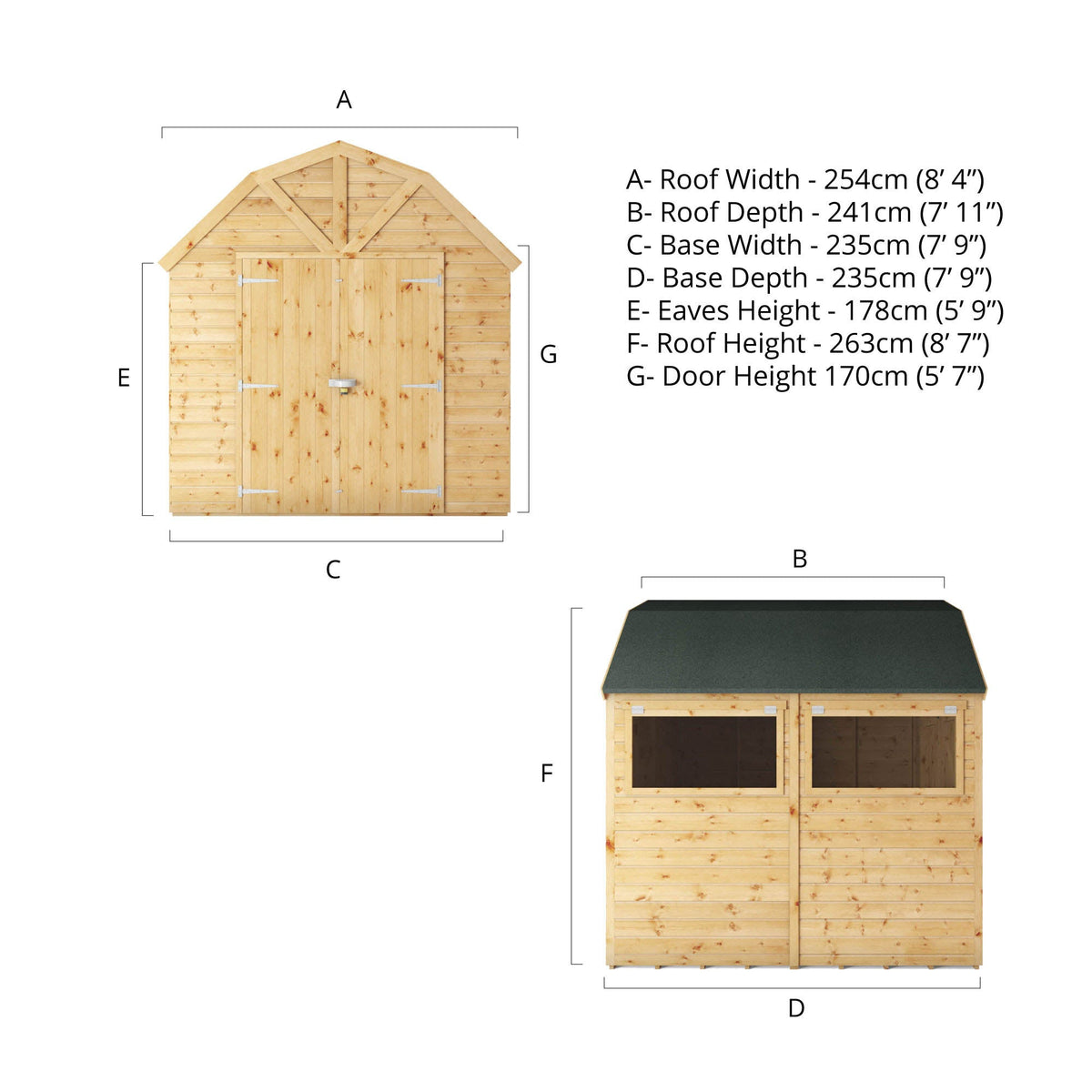 Refurbished 8 x 8 Premium Shiplap Dutch Barn