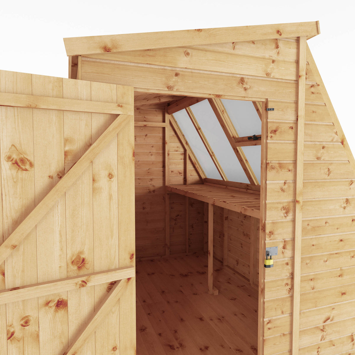Refurbished 8 x 6 Shiplap Single Door Potting Shed Wooden Greenhouse