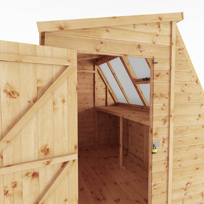 Refurbished 8 x 6 Shiplap Single Door Potting Shed Wooden Greenhouse