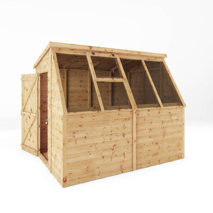 Refurbished 8 x 6 Shiplap Single Door Potting Shed Wooden Greenhouse