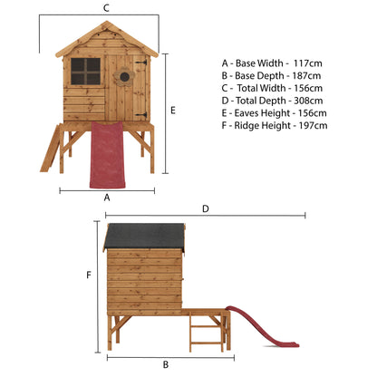 Snug Tower Wooden Playhouse with Slide